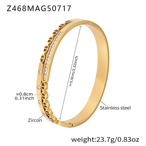 Wholesale Girls Highend 316L Stainless Steel Electroplated Zircon Diamond Bracelet With Mystery Starry And Geometric Style