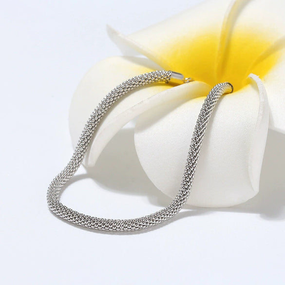 Wholesale Girls Jewelry S925 Sterling Silver Geometric Corn Bracelet Electroplated