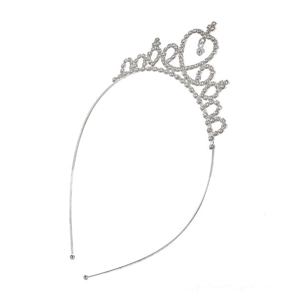 Wholesale Girls Rhinestone Alloy Electroplated Three Dimensional Crown Hairband Jewelry