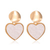 Wholesale Girls' Simple Geometric Love Earrings With Hollow Round Metal Pendant Alloy Electroplated