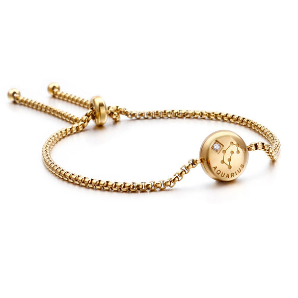 Wholesale Girls Simple Student Constellation Titanium Steel Diamond Bracelet