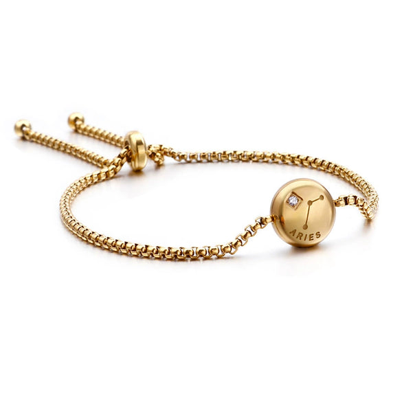 Wholesale Girls Simple Student Constellation Titanium Steel Diamond Bracelet