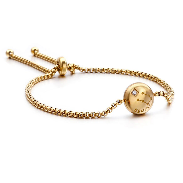 Wholesale Girls Simple Student Constellation Titanium Steel Diamond Bracelet