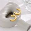 Wholesale Girls Stainless Steel Cshaped Hollow Geometric Earrings