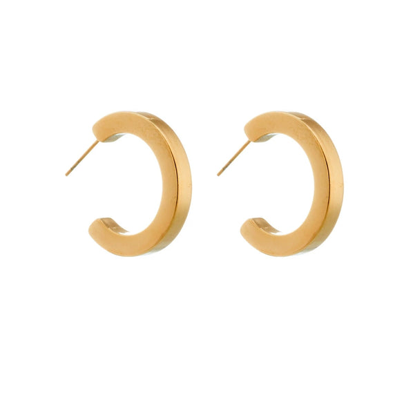 Wholesale Girls Stainless Steel Cshaped Hollow Geometric Earrings
