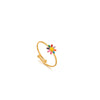 Wholesale Girls Stainless Steel Flower Ring With Electroplating Treatment