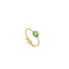 Wholesale Girls Stainless Steel Flower Ring With Electroplating Treatment