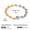 Wholesale Girls Stainless Steel Geometric Bead Chain Bracelet Jewelry With Gold And Silver Color Matching And Electroplating Design