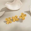 Wholesale Girls Summer Jewelry Set With Floral Stud Earrings And Rings In Stainless Steel With Electroplating