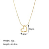 Wholesale Girls Sweet Style Electroplated Titanium Steel Heart Shape Cut Out Pendant Snake Bone Chain Necklace Jewelry