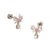 Wholesale Girls' Titanium Steel Bow Pendant Earrings With Electroplating Treatment Lovely Style