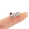 Wholesale Girls Titanium Steel Ear Nails With Geometric Design And Inlaid Zircon