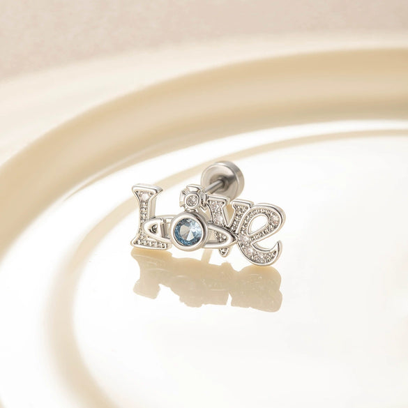 Wholesale Girls Titanium Steel Ear Nails With Geometric Design And Inlaid Zircon