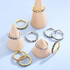 Wholesale Girls Titanium Steel Geometric Style Stacked Ring With Electroplating Treatment