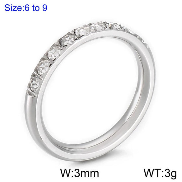 Wholesale Girls Titanium Steel Geometric Style Stacked Ring With Electroplating Treatment
