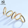 Wholesale Girls Titanium Steel Geometric Style Stacked Ring With Electroplating Treatment