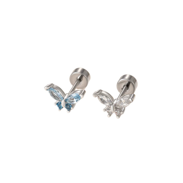 Wholesale Girly Butterfly Titanium Steel Ear Nails With Electroplating And Animal Pattern