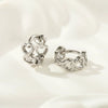 Wholesale Girly Style Copper Heart Shape Zirconia Earrings For Women