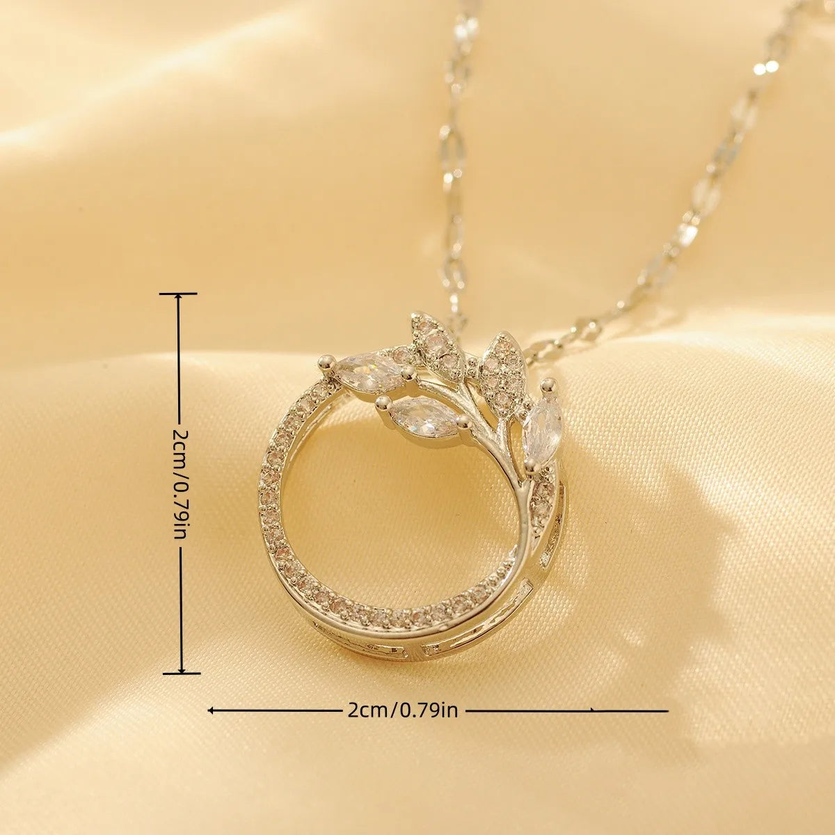 Wholesale Glam Shiny Solid Color Copper Plating Inlay 18K Gold Plated Zircon Pendant Necklace