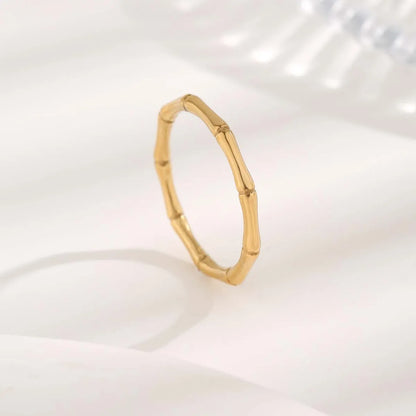 Glam Simple Style Round Titanium Steel Plating Gold Plated Rings