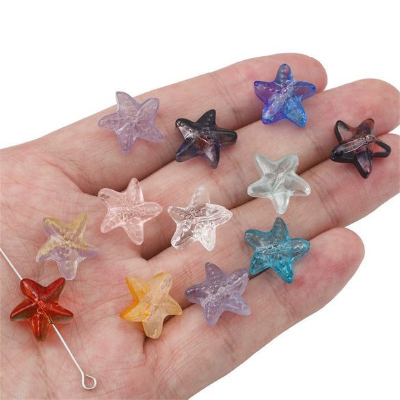 Wholesale Glass And Colored Glaze Handmade Starfish Beaded Bracelet Necklace Accessories