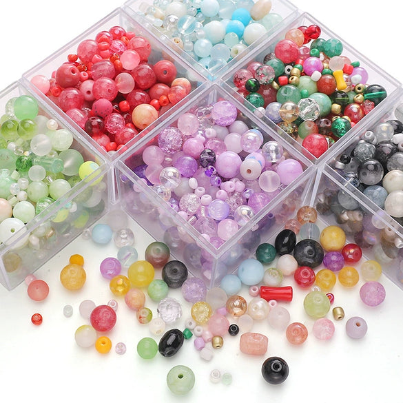 Wholesale Glass And Glaze Mixed Bead String Handmade Diy Material For Bracelet Necklace Pendant With Geometric Style