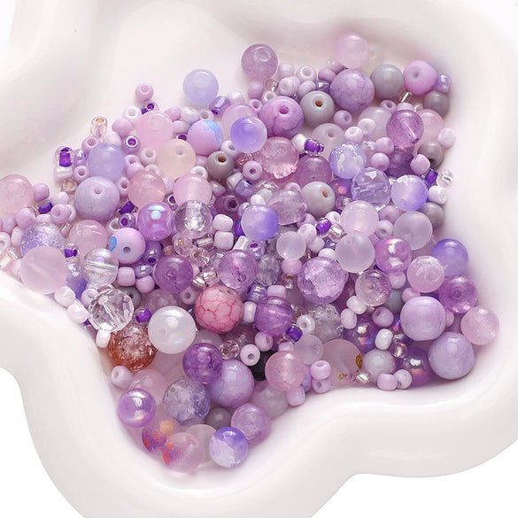 Wholesale Glass And Glaze Mixed Bead String Handmade Diy Material For Bracelet Necklace Pendant With Geometric Style
