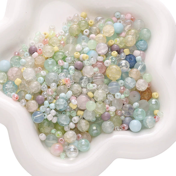 Wholesale Glass And Glaze Mixed Bead String Handmade Diy Material For Bracelet Necklace Pendant With Geometric Style