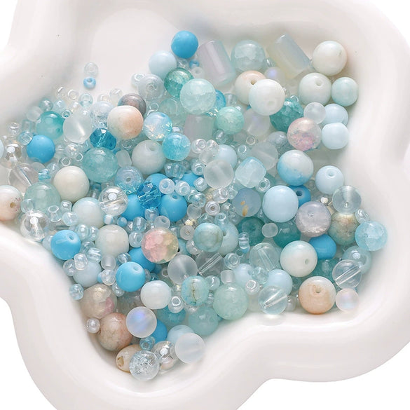 Wholesale Glass And Glaze Mixed Bead String Handmade Diy Material For Bracelet Necklace Pendant With Geometric Style