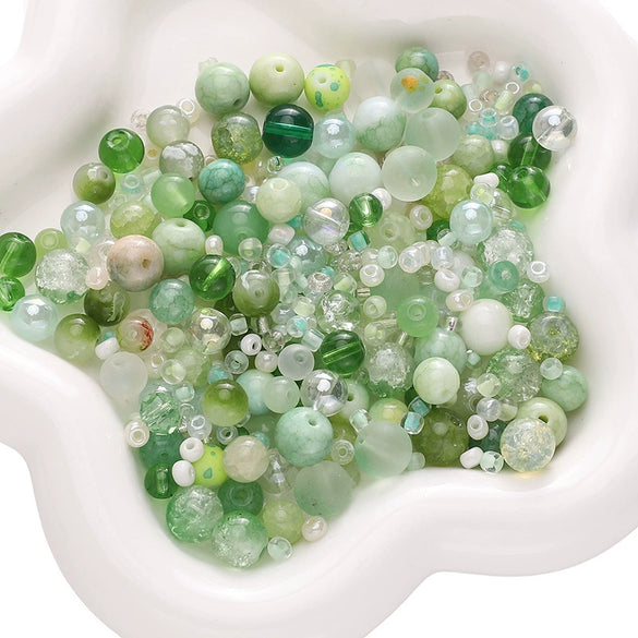 Wholesale Glass And Glaze Mixed Bead String Handmade Diy Material For Bracelet Necklace Pendant With Geometric Style