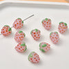 Wholesale Glass And Glaze Strawberry Plum Loose Beads Dripping Glue Handmade Earrings Accessories