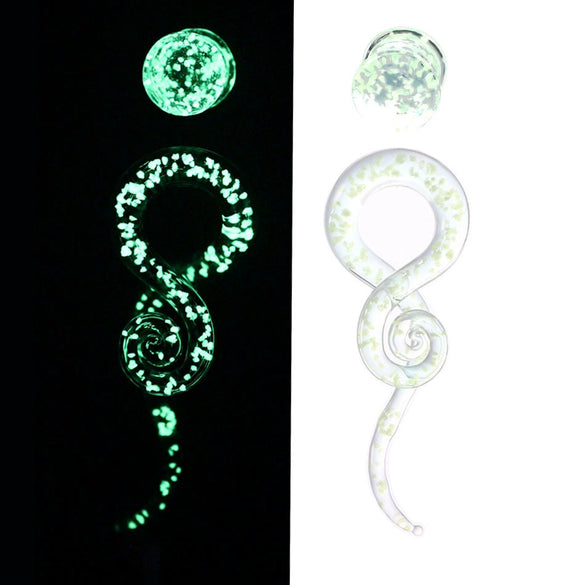 Wholesale Glass And Glaze Wave Pattern Simple Style Luminous Ear Expander Puncture Jewelry