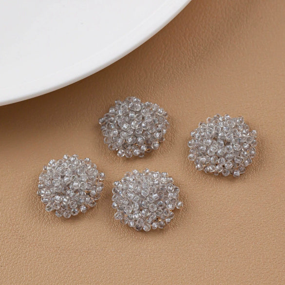 Wholesale Glass And Glazed Beaded Headdress And Earrings Materials Hand Woven Diy Accessories