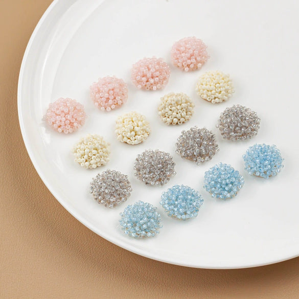 Wholesale Glass And Glazed Beaded Headdress And Earrings Materials Hand Woven Diy Accessories