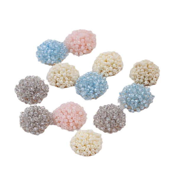 Wholesale Glass And Glazed Beaded Headdress And Earrings Materials Hand Woven Diy Accessories