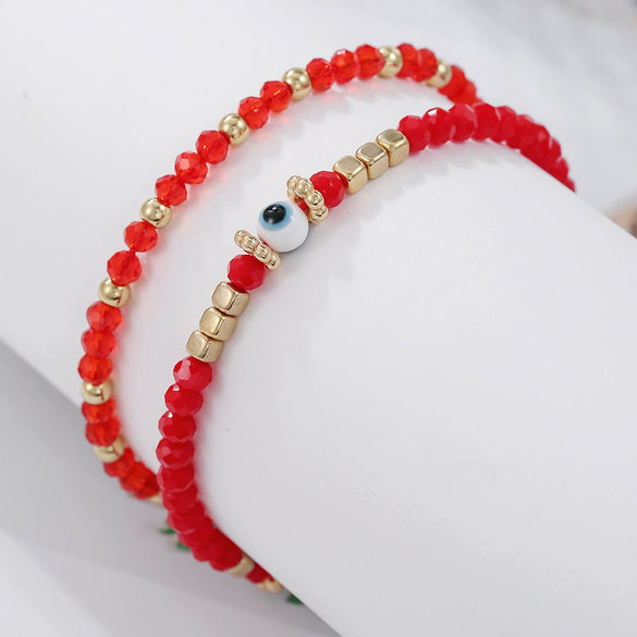 Wholesale Glass Bead Geometric Style Handmade Bracelet For Unisex