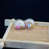 Wholesale Glass Glaze Dried Flower Drop Shape Geometric Earrings