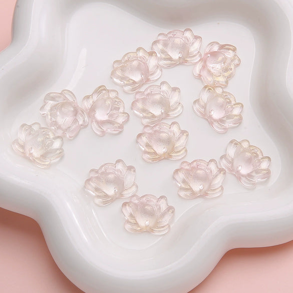 Wholesale Glass Glaze Handmade Double Hole Lotus Loose Beads For Diy Necklace And Bracelet Accessories
