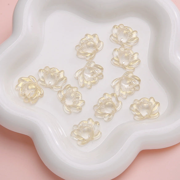 Wholesale Glass Glaze Handmade Double Hole Lotus Loose Beads For Diy Necklace And Bracelet Accessories