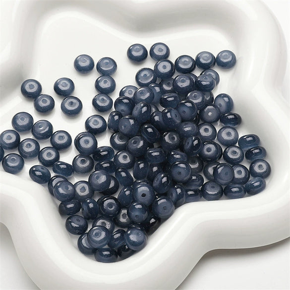 Wholesale Glass Glaze Imitation Jade Abacus Beads For Jewelry Making Geometric Personality Style