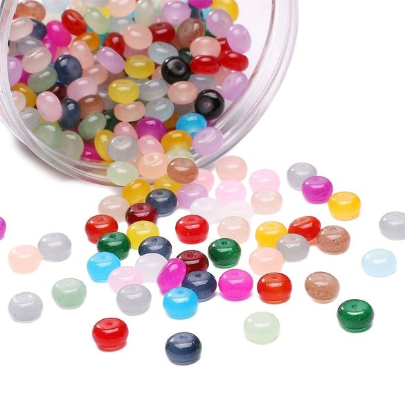 Wholesale Glass Glaze Imitation Jade Abacus Beads For Jewelry Making Geometric Personality Style