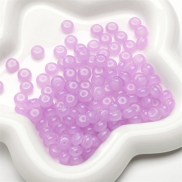 Wholesale Glass Glaze Imitation Jade Abacus Beads For Jewelry Making Geometric Personality Style