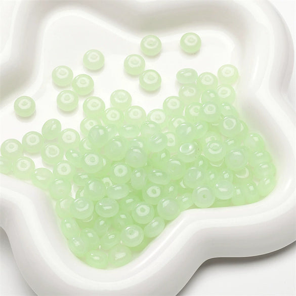 Wholesale Glass Glaze Imitation Jade Abacus Beads For Jewelry Making Geometric Personality Style