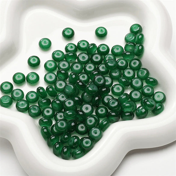 Wholesale Glass Glaze Imitation Jade Abacus Beads For Jewelry Making Geometric Personality Style