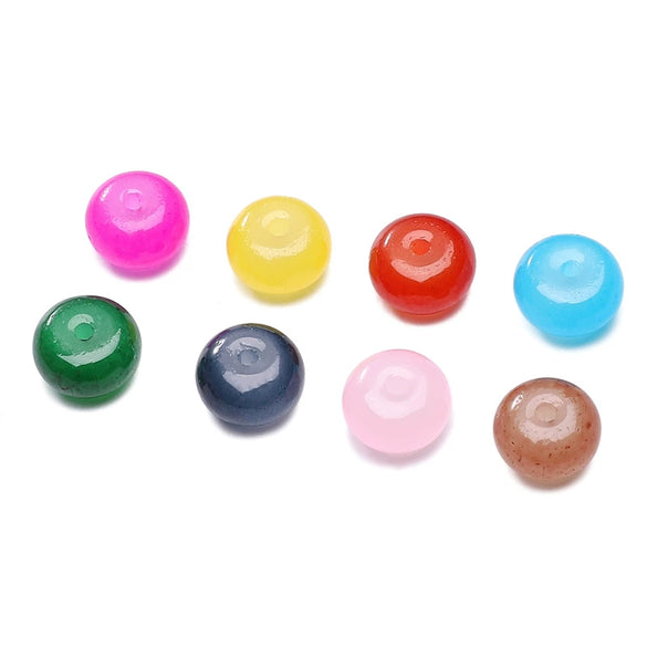 Wholesale Glass Glaze Imitation Jade Abacus Beads For Jewelry Making Geometric Personality Style