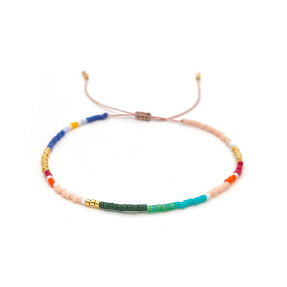 Wholesale Glass Glaze Woven Geometry Beads Bracelet For Girls