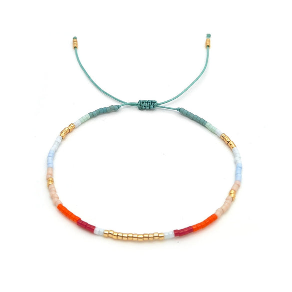 Wholesale Glass Glaze Woven Geometry Beads Bracelet For Girls