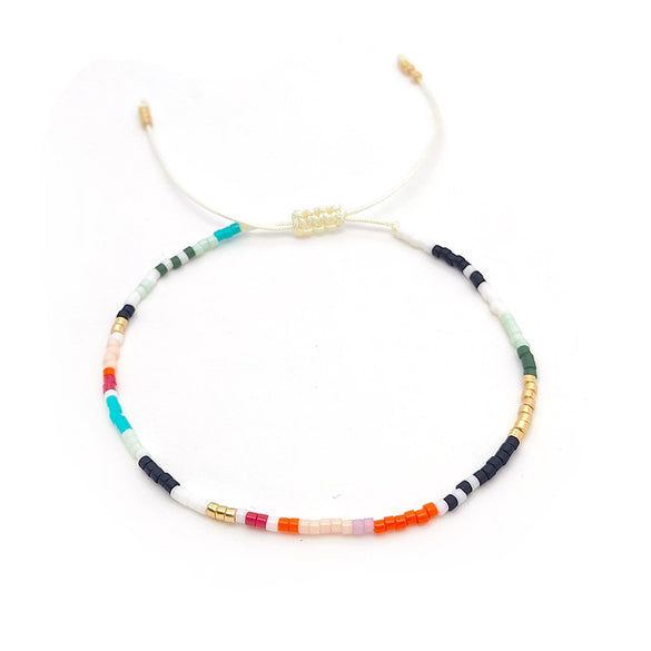 Wholesale Glass Glaze Woven Geometry Beads Bracelet For Girls
