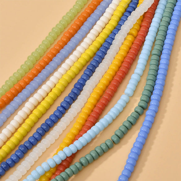 Wholesale Glass Glazed Colored Wheels Beaded Jewelry Accessories Material Handmade With Geometric Style And Paint Design