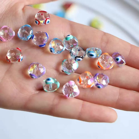 Wholesale Glass Glazed Dripping Oil Dripping Eyes Round Beads Bracelet Jewelry